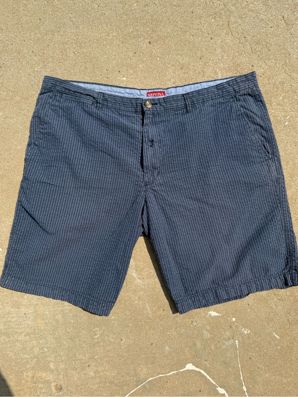 Merona Men’s Navy Pinstripe Flat-Front Shorts